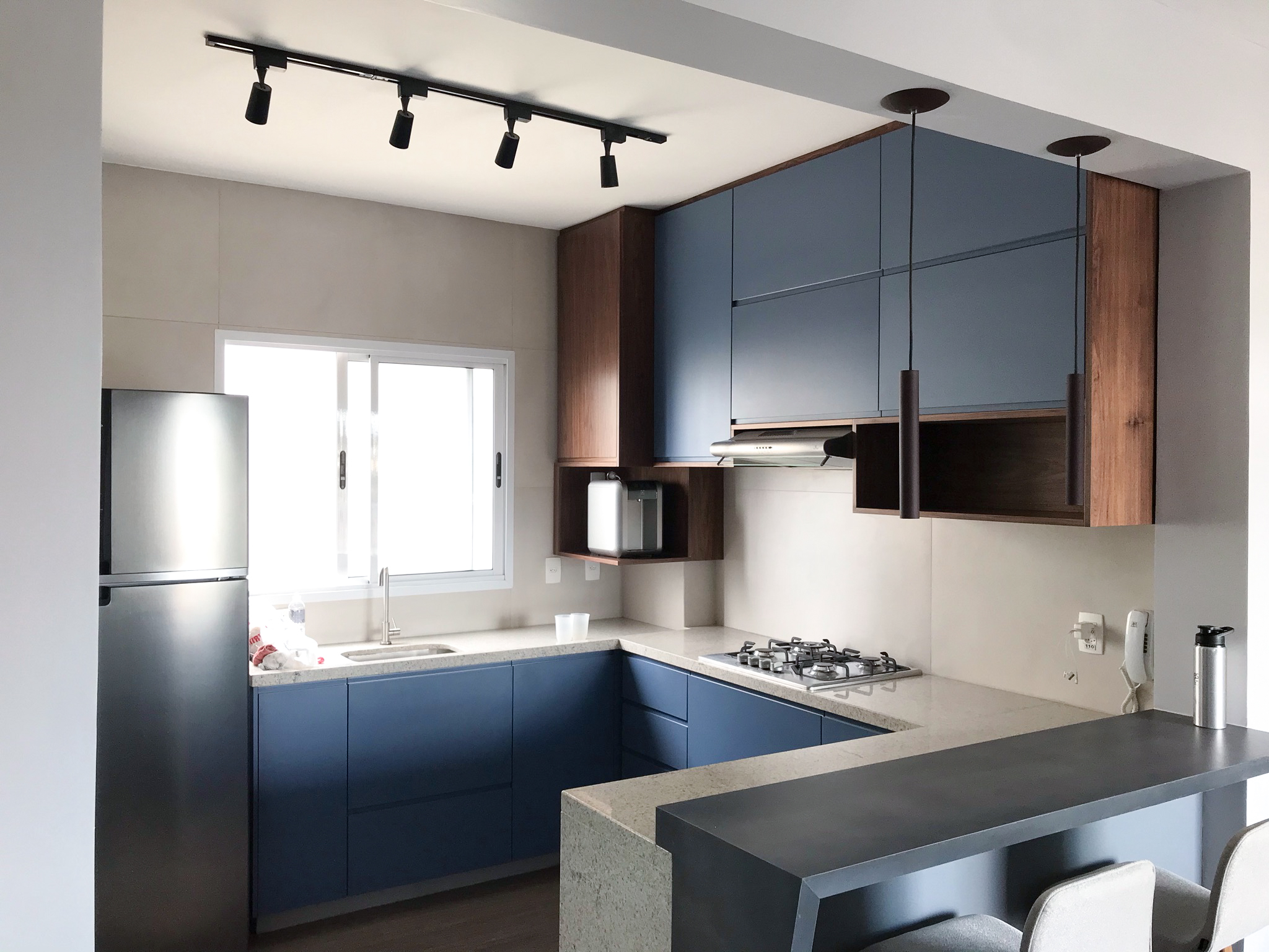 cozinha azul moderna